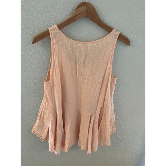 Entro Womens Diamond Weave Flowy Pink Peach Tank Top Medium - Picture 2 of 3